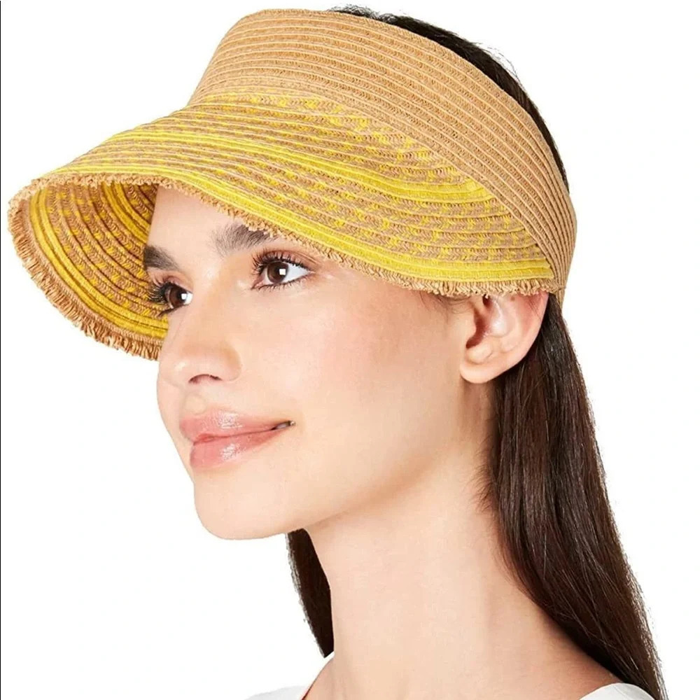 Inc International Printed Tweed Stripe Frayed Edge Yellow